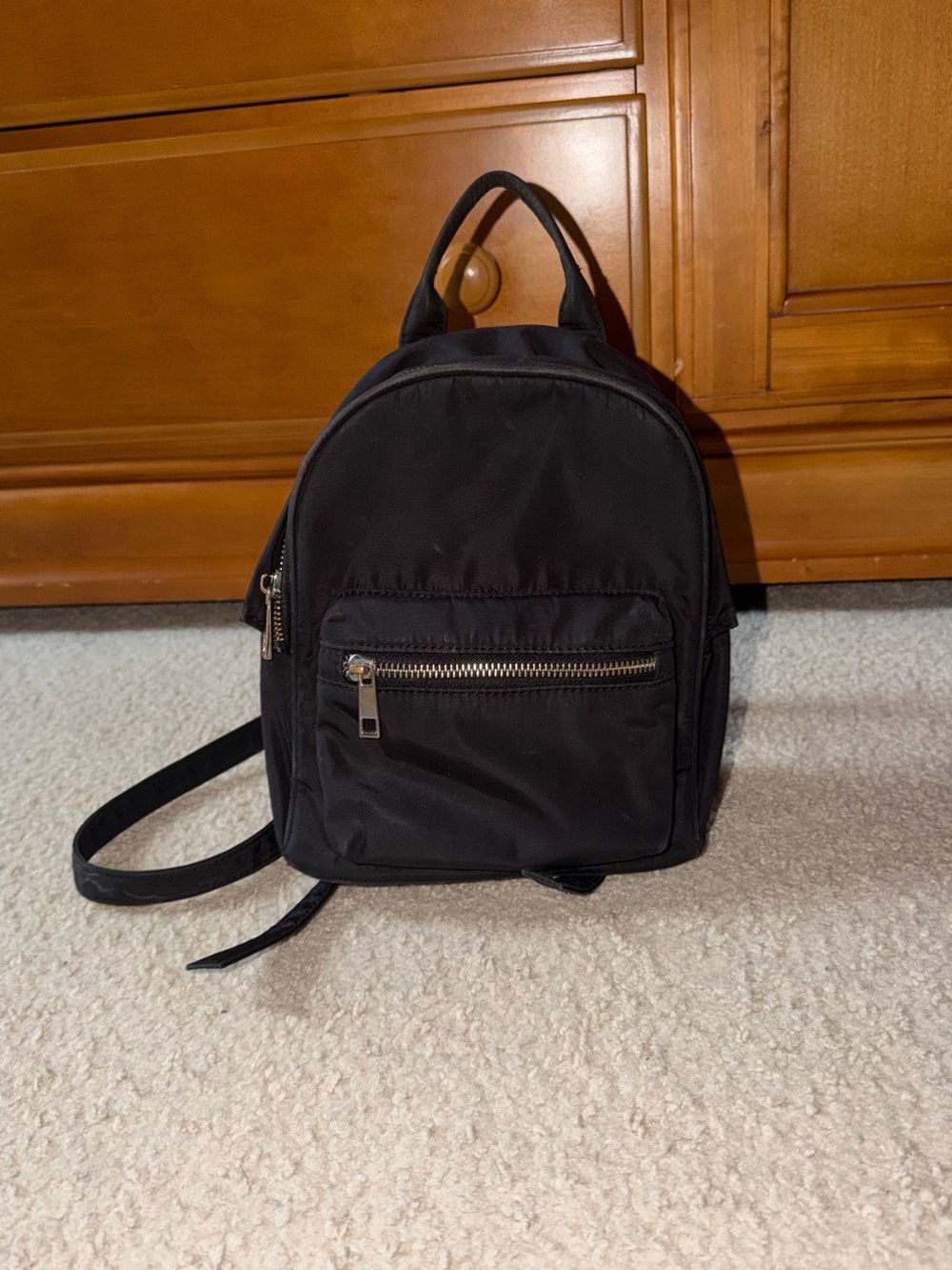 Forever 21 Women’s Black Compact Nylon Backpack